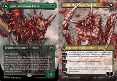 Grist, Voracious Larva // Grist, the Plague Swarm ~~ Borderless - Textured Foil